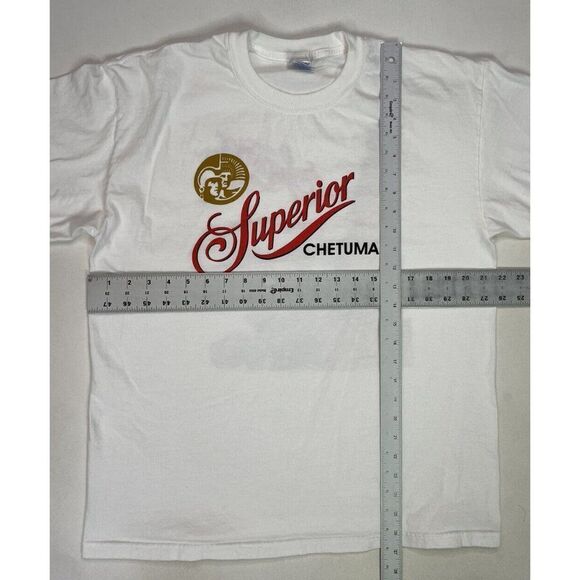 VINTAGE Superior Cerveza Beer Promo T-shirt Men Large White Chetumal - Picture 6 of 6